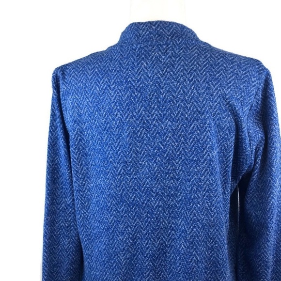 Karl Lagerfeld Paris Blue Open Front Drape Waterfall Cardigan Sweater Me… - Picture 5 of 7